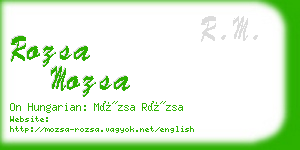 rozsa mozsa business card